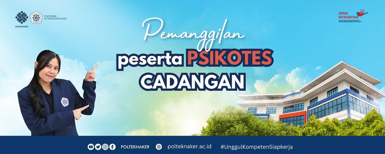 Header Peserta Cadangan Lanjut Tahap Psikotest PMB 2025